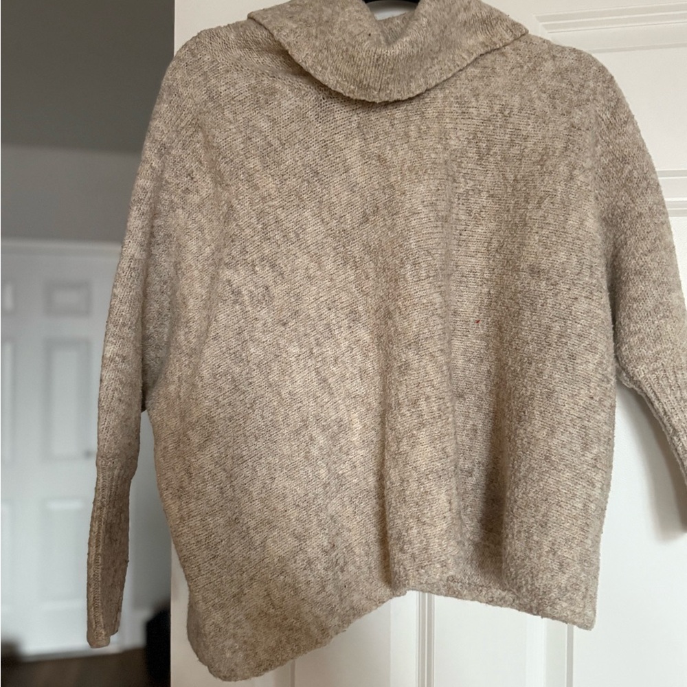 Jessica Simpson Heathered Beige Cowl Neck Sweater